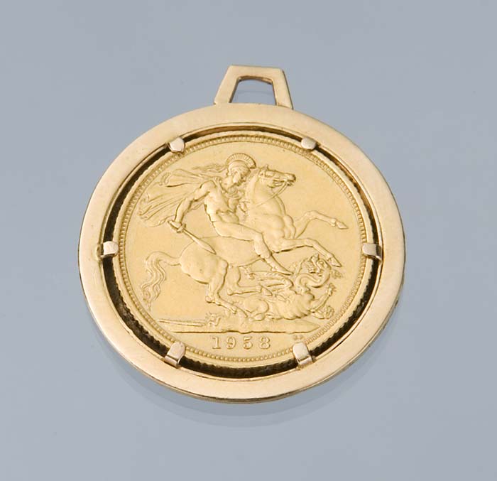Goldmünzen-Anhänger.