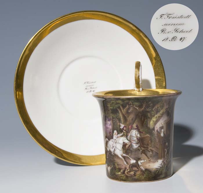 Große Bild-Tasse, Untertasse.