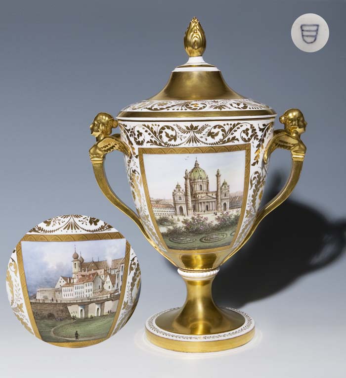 Ansichten-Deckelvase.