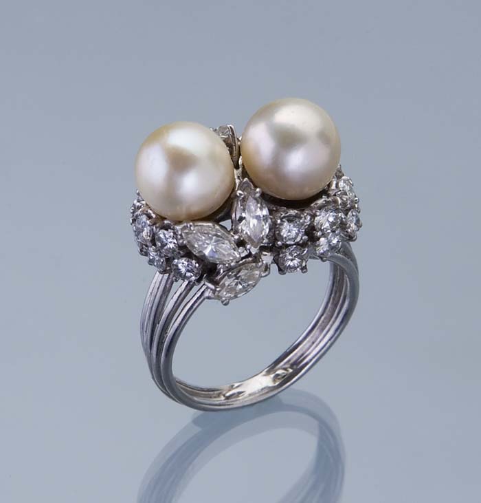 Perlen-Diamant-Ring.