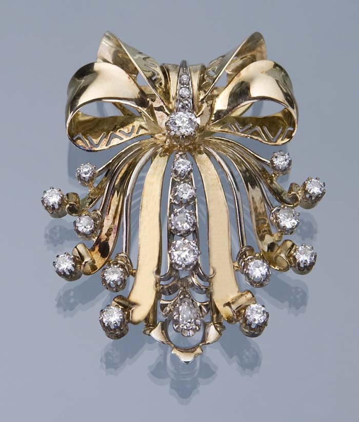 Diamant-Schleifen-Brosche.
