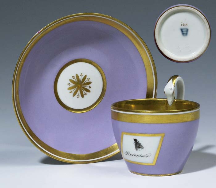 Biedermeier-Fondtasse, Untertasse.