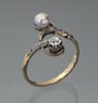Jugendstil-Perlen-Diamant-Ring.