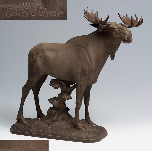 Große Art Déco-Tierfigur.