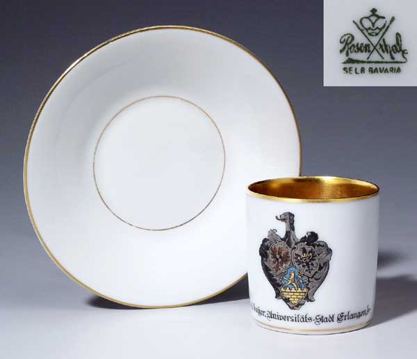 Wappen-Moccatasse, Untertasse.