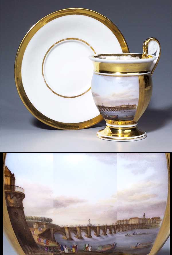 Ansichten-Tasse, Untertasse.