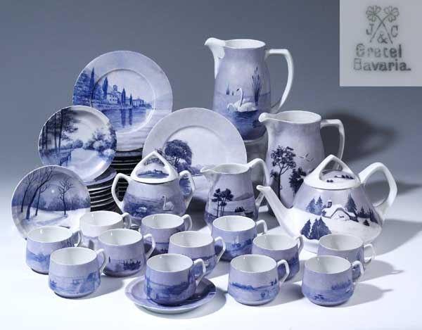 Großes Jugendstil-Teeservice.