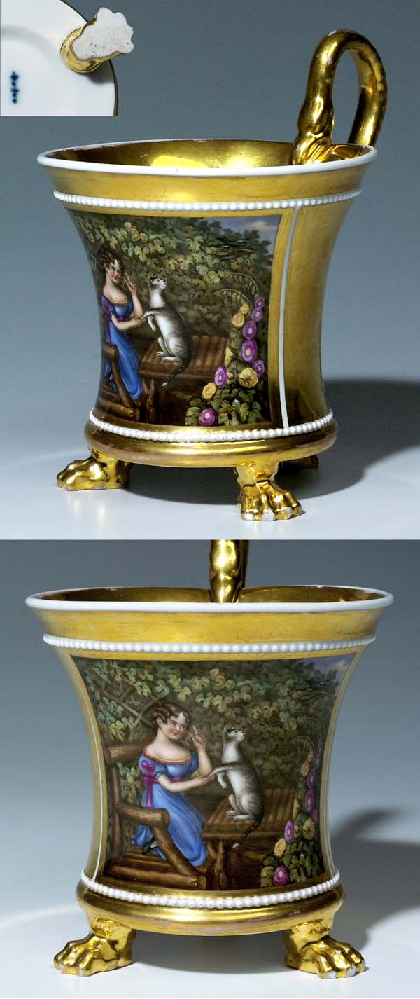 Biedermeier-Tatzentasse.