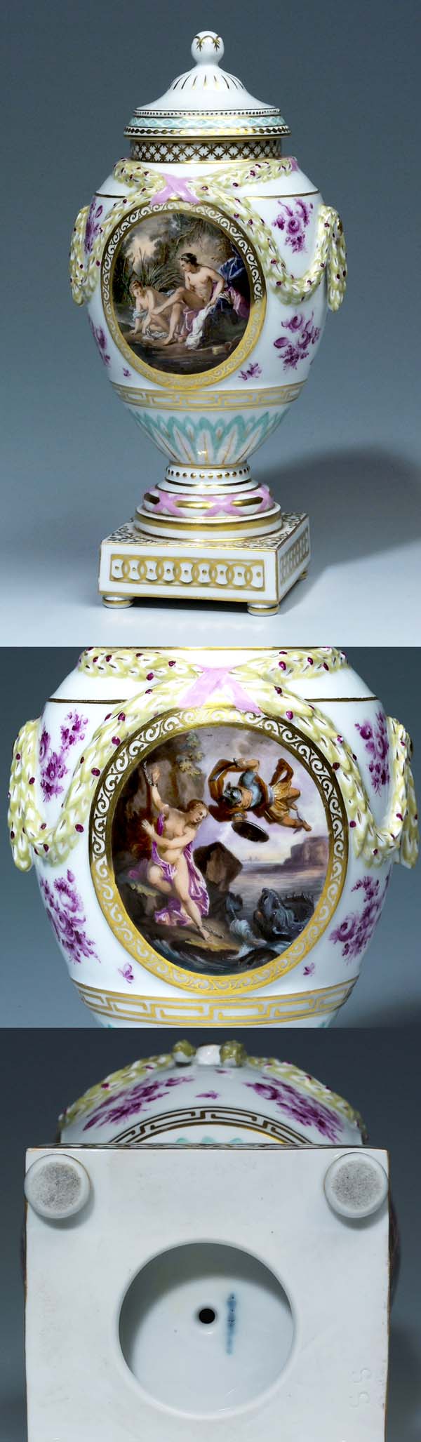 Deckelvase.