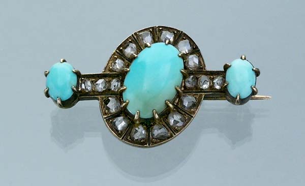Türkis-Diamant-Brosche.