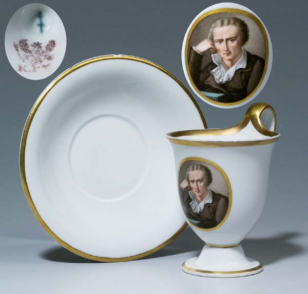Bildtasse, Untertasse.