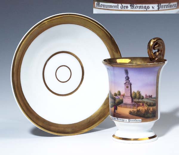 Ansichten-Tasse, Untertasse.