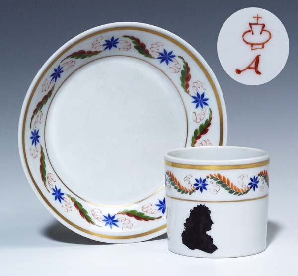 Zylindertasse, Untertasse.