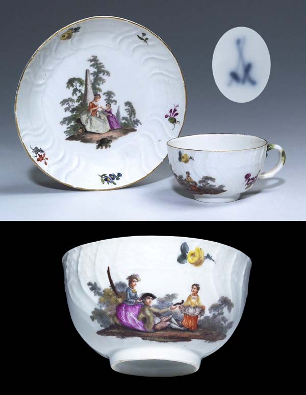 Watteau-Tasse, Untertasse.