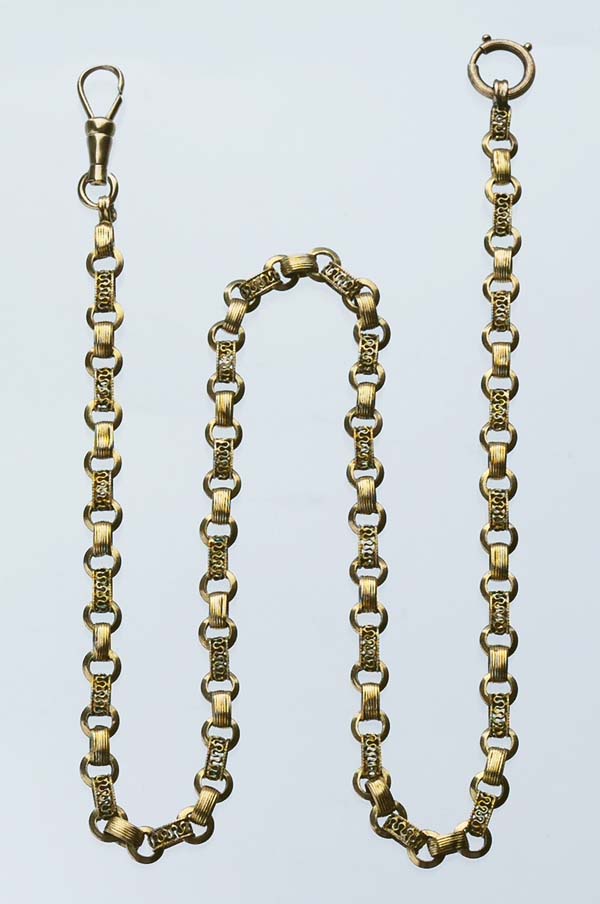 Goldene Uhrkette.