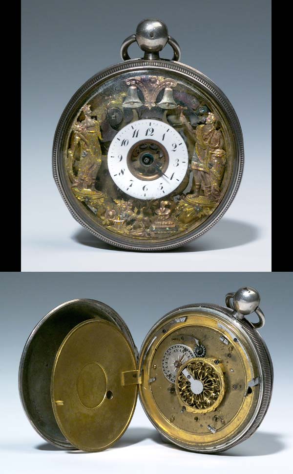 Taschenuhr mit Figurenautomat.