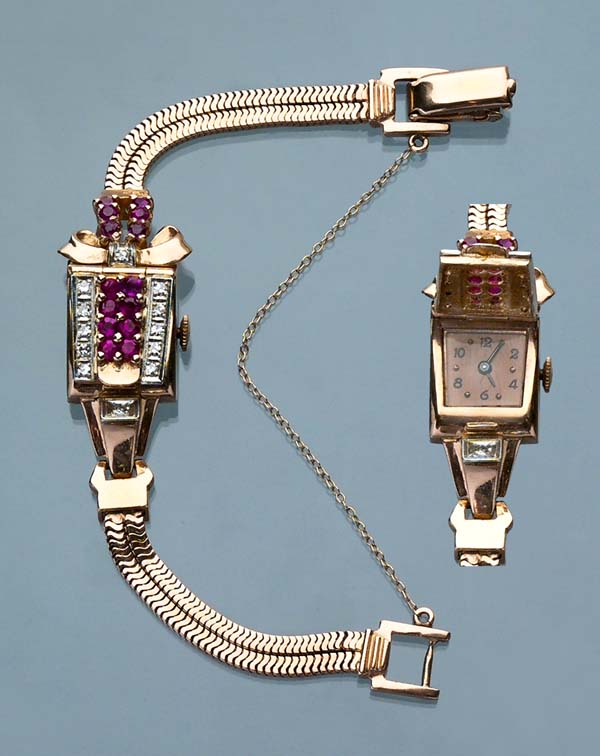 Brillant-Rubin-Armband mit integrierter