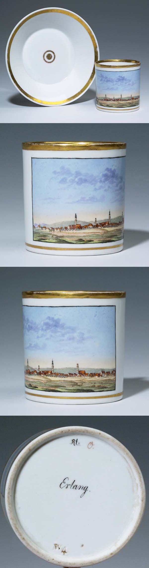 Ansichten-Tasse, Untertasse.