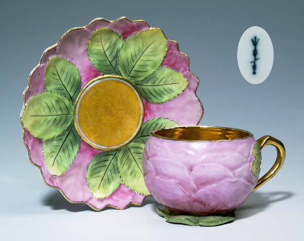 Seltene Blüten-Tasse, Untertasse.