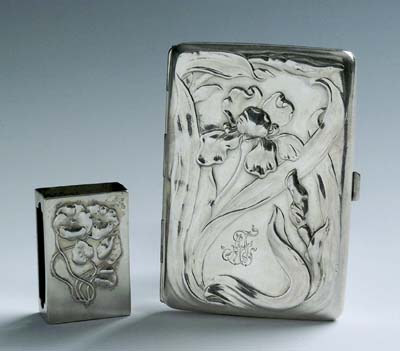 Jugendstil-Zigaretten-und Zündholzetui.