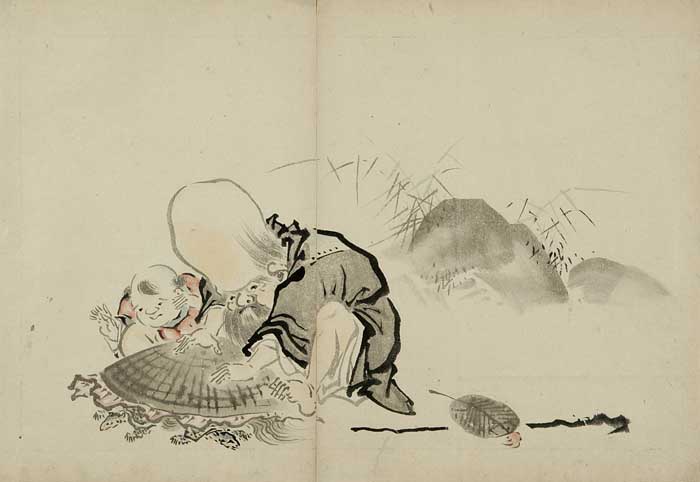 Asiatischer Farbholzschnitt.
