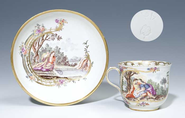 Barock-Bildtasse, Untertasse.