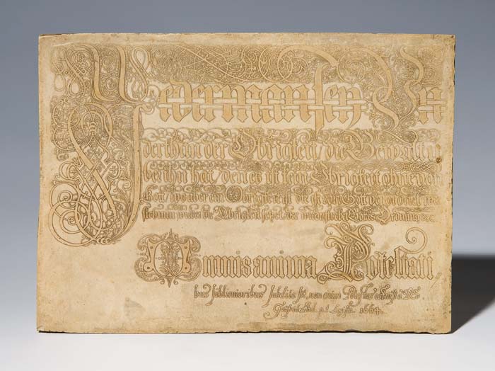 Schrifttafel von 1664.