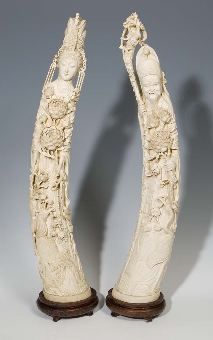 Paar große Ostasiatica-Figuren.